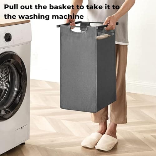 VASAGLE Laundry Sorter with 3 Bags, Metal Frame, 3 x 10 Gallons, Black and Gray