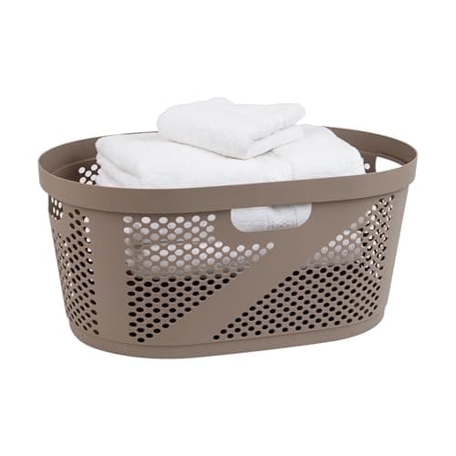 Mind Reader 40L Black Ventilated Laundry Basket, Set of 2