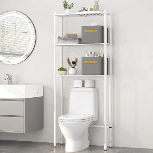 Black 3-Tier Over the Toilet Storage Organizer Rack