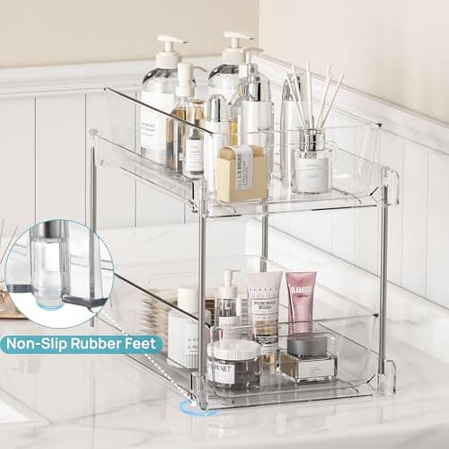 Vtopmart 2-Tier Bathroom Storage Organizer, Clear Under-Sink Vanities & Cabinets