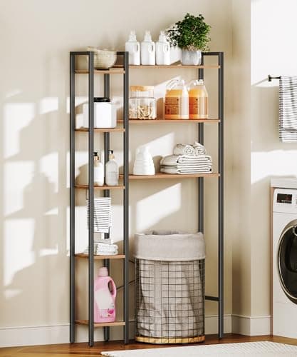 Rustic Brown HOOBRO Toilet Organizer, 8-Tier Storage BF86TS01