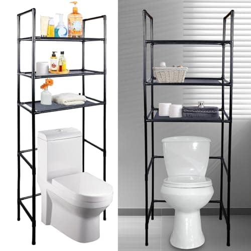 3 Tier Bathroom Organizer Freestanding Toilet Shelf - Black