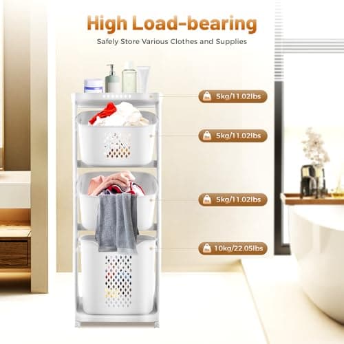 3-Tier Laundry Sorter & Organizer Cart with 4 Wheels