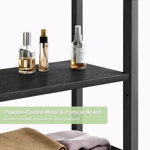 4-Tier Over-The-Toilet Storage Rack with Adjustable Shelf and Basket