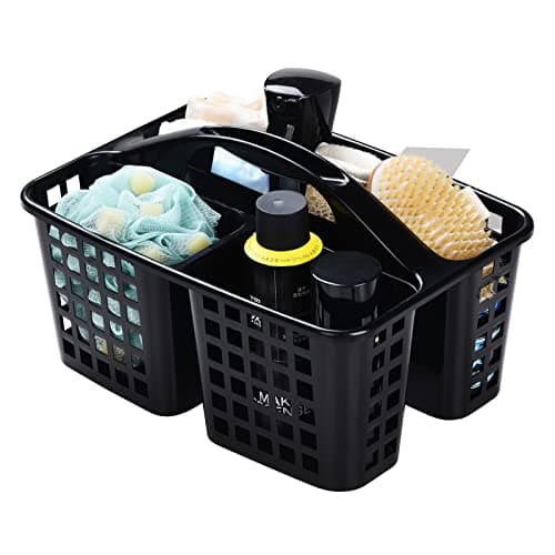 ALINK Black Plastic Shower Storage Caddy with Compartments