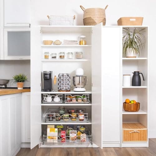 HOLDN' STORAGE Heavy-Duty Pantry Cabinet Organizer - Lifetime Warranty, 14" x 21" x 5" Anti-RustChrome