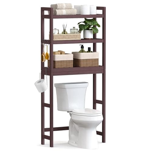 SONGMICS Cloud White 4-Tier Over Toilet Organizer 10.2x24.8x72.8 Inches