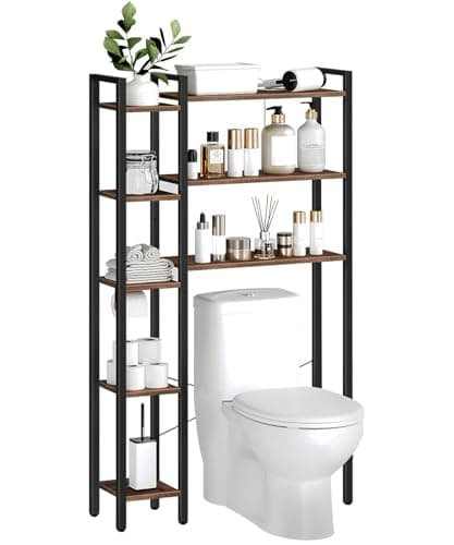Rustic Brown HOOBRO Toilet Organizer, 8-Tier Storage BF86TS01