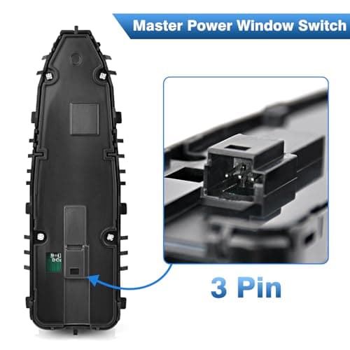 Master Power Window Switch - Driver Side, Compatible with Mercedes-Benz C300, C350e, C43, C63, GLC300, GLC43 AMG (Replac