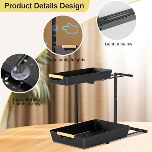 2-Pack Under-Sink Organizer with Adjustable 2-Tier Pull-Out Storage for Kitchen and Bathroom Cabinets