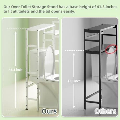ASFSKY Expandable Toilet Organizer - 5-Tier Shelving for Bathroom Storage