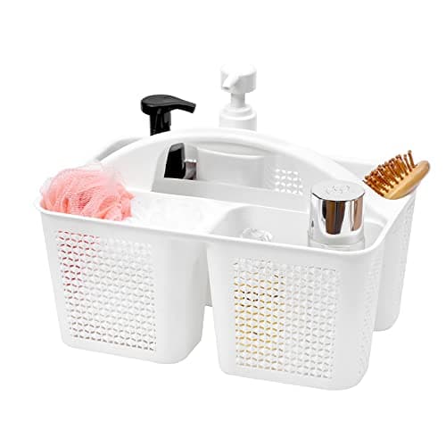 UUJOLY Black Portable Shower Caddy with Compartments for Bathroom and Kitchen