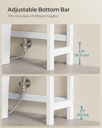 SONGMICS Cloud White 4-Tier Over Toilet Organizer 10.2x24.8x72.8 Inches