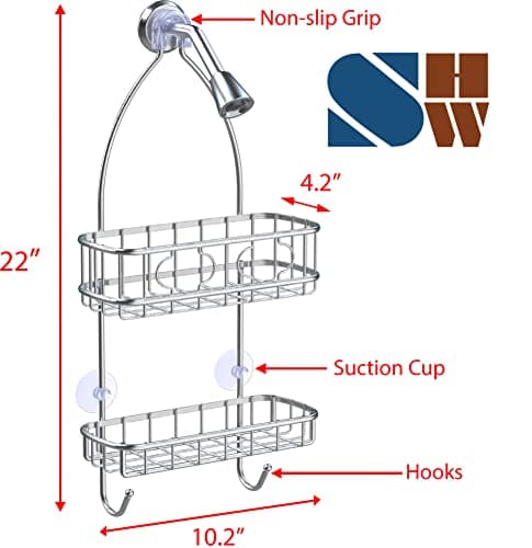 Simple Houseware Stainless Steel Bathroom Shower Head Caddy Organizer