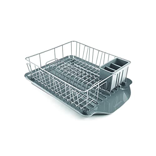 Farberware Large Capacity Dish Drying Rack Set with Drainboard & Utensil Holder