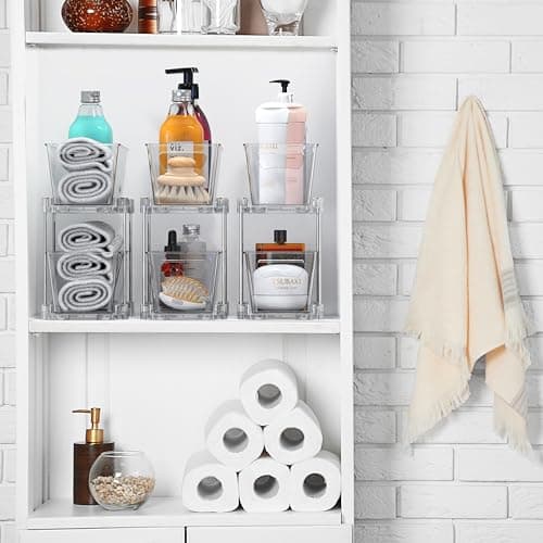 Clear 2-Tier Narrow Basket Drawer Organizer Cabinet Pull-Out