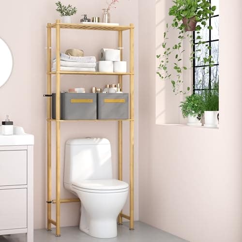 Black 3-Tier Over the Toilet Storage Organizer Rack