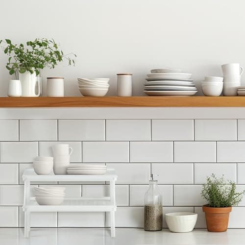 DecorRack White Plastic Counter and Cabinet Shelves 10x7x3.5 (Set of 2)