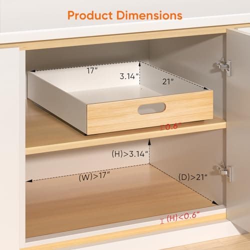 Metal Slide Out Drawer for Cabinet, XX-Large, 2 PCS Kitchen, Pantry & Office Organizer