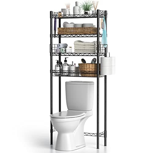 White Over-The-Toilet Storage Shelf, Bathroom Space Saver Organizer