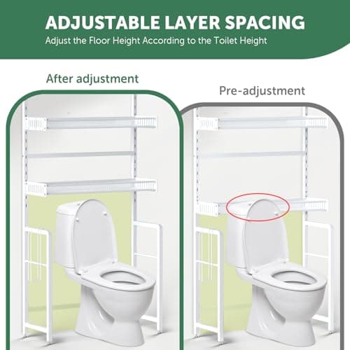 Tookomi 4-Tier Over Toilet Organizer, White