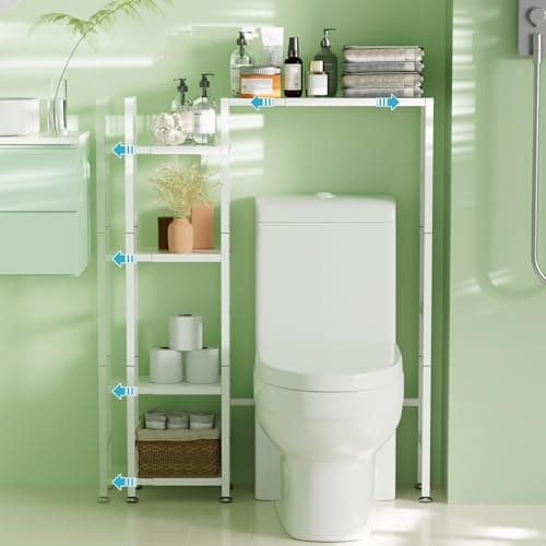 ASFSKY Expandable Toilet Organizer - 5-Tier Shelving for Bathroom Storage
