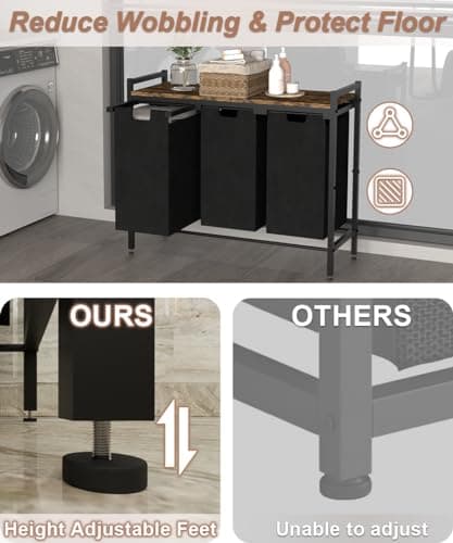 Large Laundry Hamper with Sorter Bags, Freestanding Clothes Organizer
