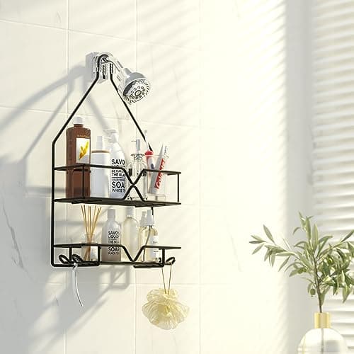 Black TreeLen Shower Organizer for Bathroom Hangers