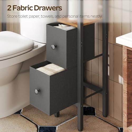 Rustic Brown & Black 6-Tier Toilet Organizer TR03BR