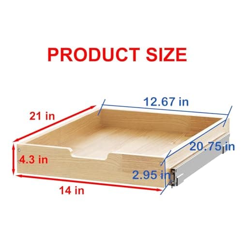 Heavy-Duty Wood Pull-Out Cabinet Organizer for Kitchen Pantry and Bathroom Storage