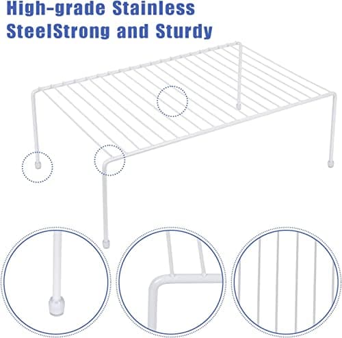 Large White Storage Shelf Rack for Kitchen and Bathroom Cupboards