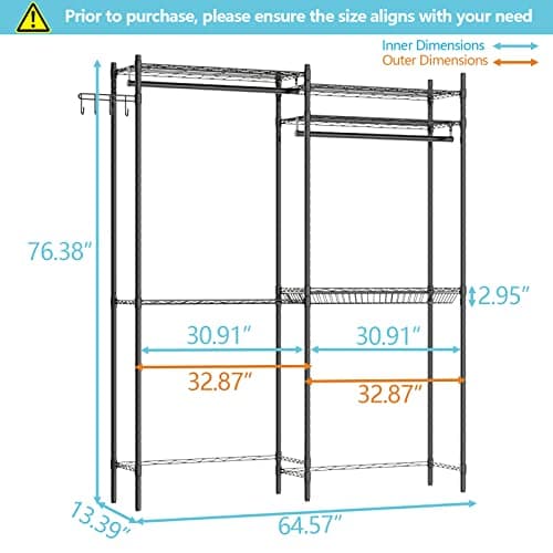Loomie Over the Washer and Dryer Shelf, 5-Tier Organizational Rack with Hooks and Rods