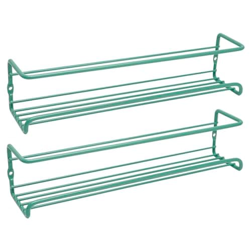 Snailhouse Green Wall Mount Spice Rack Organizer 2 Pack Cabinet Door Storage