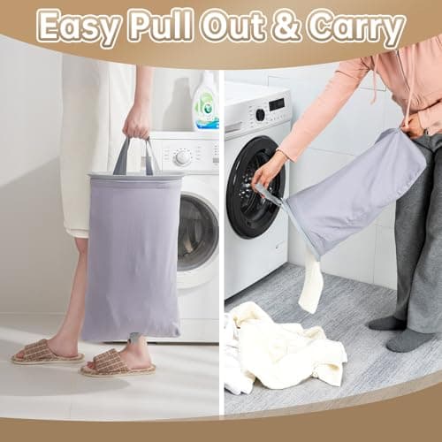 THEVryndlyx Grey 50L Laundry Hamper with Removable Bags