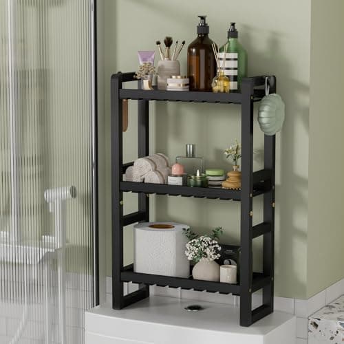 AmazerBath 2-Tier Bamboo Over the Toilet Storage Shelf, Space Saver for Small Bathrooms