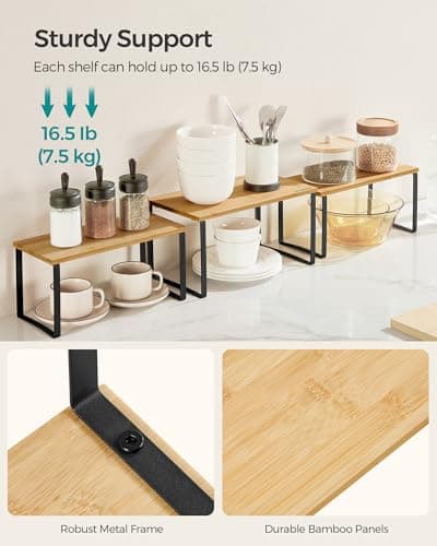 SONGMICS Expandable Kitchen Cabinet Organizer, UKCS014B01