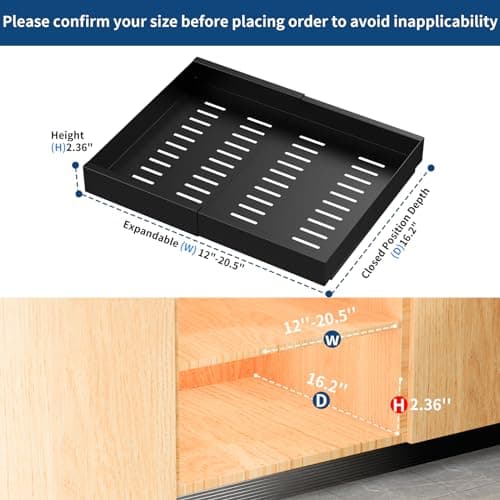 CHENDY Heavy Duty Pull Out Cabinet Organizer for Kitchen and Pantry (Black)