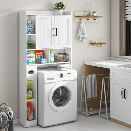 Bathroom Space-Saving Toilet Cabinet with Barn Door