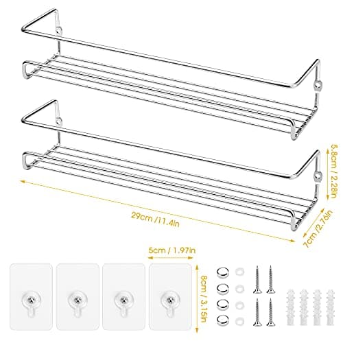 Lonian 2-Tier Spice Rack Storage for Kitchen Cabinets and Pantry Doors