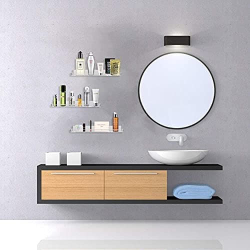 Urban Deco 3 Pack 15" Clear Acrylic Spice Rack, Wall Mount Organizer