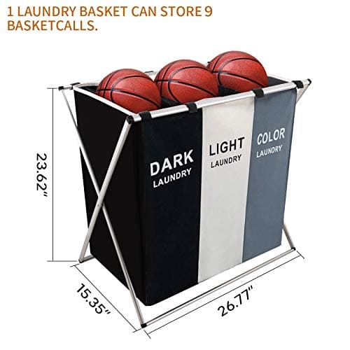 Nicesail 3 Section Foldable Hamper with Waterproof Bags & Aluminum Frame