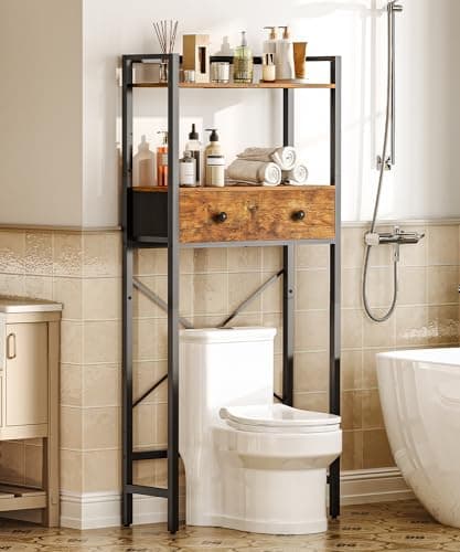 Over The Toilet Storage Cabinet with 3 Tier Organizer