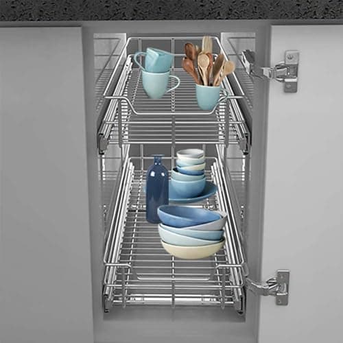 Heavy Duty Slide Out Drawer Cabinet Organizer, 11" W x 17" D, Kitchen & Bathroom