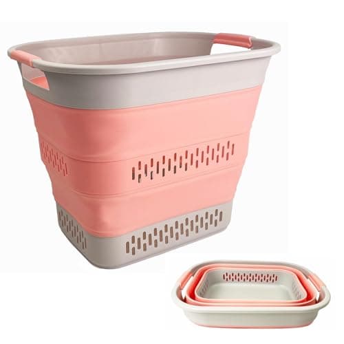 Sammart 40L Collapsible Laundry Basket - Space Saving Storage Container (1, Grey)