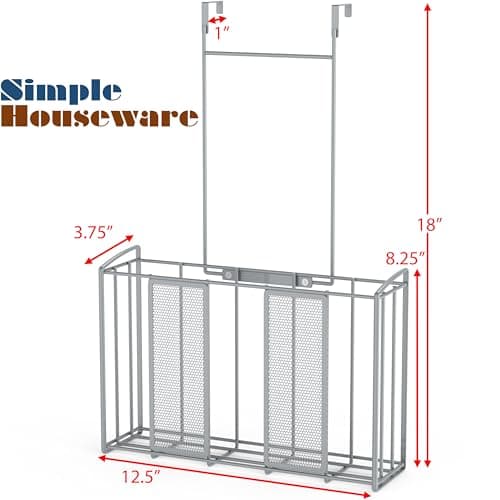 Silver Mesh Over Cabinet Organizer, 12.5"Wx3.75"Dx18"H