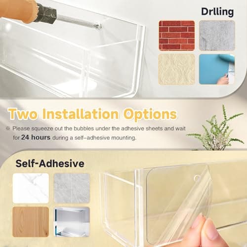 Acrylic Spice Rack Wall Mount for Kitchen and Bedroom