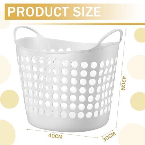 Suclain 3pcs Flexible Laundry Basket Set White Large Versatile for College Dorm Laundry Room