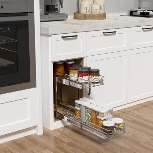 OCG 2-Tier Pull Out Cabinet Organizer for Kitchen Storage