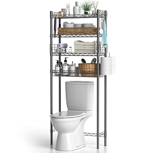 White Over-The-Toilet Storage Shelf, Bathroom Space Saver Organizer