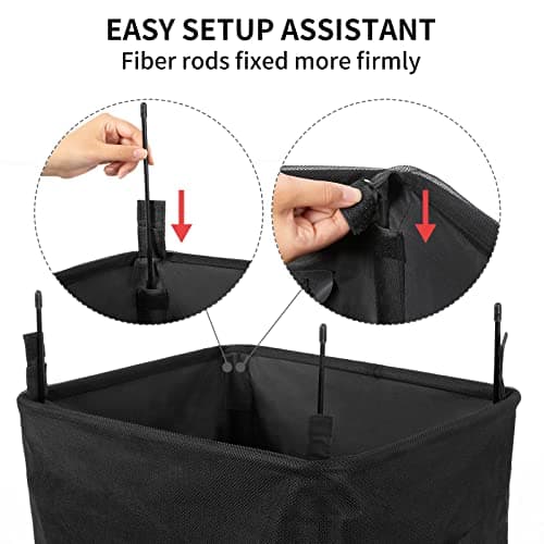 WOWLIVE Large Rolling Laundry Hamper, 90L Collapsible Black